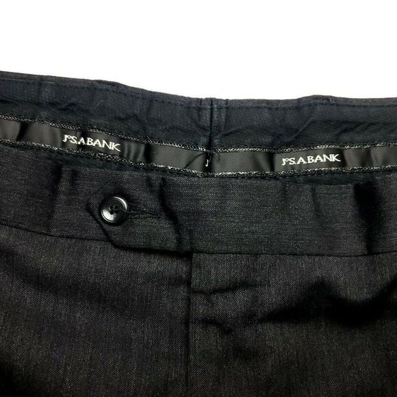 Jos A Bank Signature Collection Wool Dress Pants 39/26 Gray High Rise Pleated - Picture 6 of 6